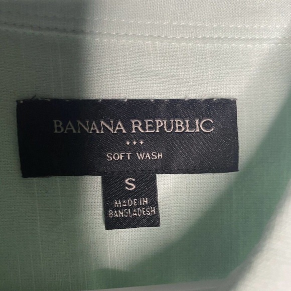 Banana Republic Soft Wash Sz S Womens Green Long Sleeve Button Down Top Shirt - Picture 3 of 7